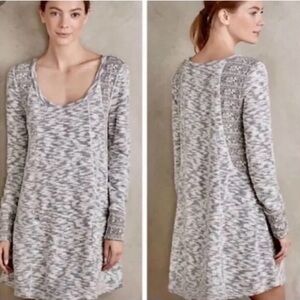 Anthropologie Saturday Sunday Knit Swing Tunic Dress with Lace Textured Detail